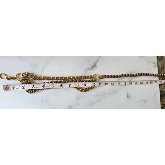 Vintage 80s Womens Chain Link Waist Belt Gold Tone Layered Adjustable Boho Swag - Picture 9 of 11